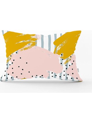 Rem Home Soyut Sulu Boya Çizim Desenli Modern Dikdörtgen Yastık Kılıfı