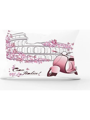 Rem Home Modern Italia Dijital Baskılı Dekoratif Dikdörtgen Yastık Kırlent Kılıfı