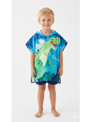 Ay Kids Aykidsclup Erkek Çocuk  Karakterli Kapüşonlu Panço HAVLU-0031-D-