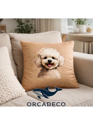 Orcadeco -Sevimli Köpek Desenli Dekoratif Kırlent Kılıfı – Yumuşak Dokulu, Modern & Şık Tasarım