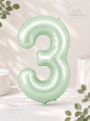 Parti Dükkanı Retro 3 Yeşil Rakam Folyo Balon 34 Inç 76 cm Helyum Uyumlu Doğum Günü Baby Shower Yıl Dönümü Parti Balonu (0-9)