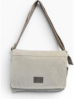 Old Cotton Cargo Kanvas Kumaş Postacı Omuz Çantası Unisex Boıse Computer Bag 15.6'' Taş