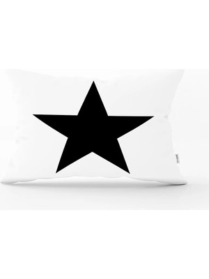Rem Home Modern Yıldız Desenli Dijital Baskılı Dekoratif Dikdörtgen Yastık Kırlent Kılıfı