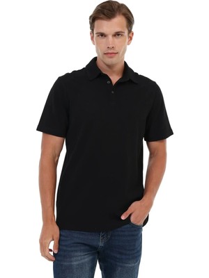 Kinetix MB Legato 12BS501 6fx Siyah Erkek Polo Yaka Kısa Kol T-Shirt