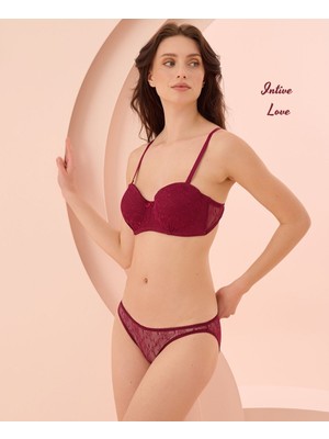Intive Lingerie Nbb Straplez Kesim Sütyenli Arkası Dantel Detaylı Feminen Sütyen Takım