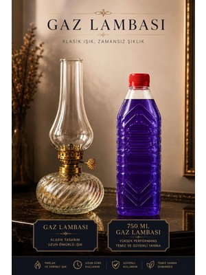 Plant Home Power Mix Dekoratif Cam Gaz Lambası + 750 ml Gaz Lambası Yakıtı