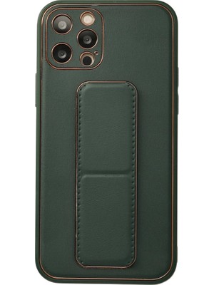 Najmaddin Mep Iphone 12 Pro Kılıf Coco Deri Standlı Kapak - Yeşil Najmaddin