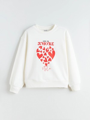 Lc Waikiki Yeni Sezon Baskılı Kız Çocuk Sweatshirt