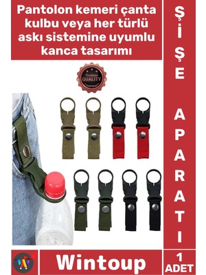 Wintoup #şişeaparatı Kamp Doğa Seyahat Çanta Pantolon Askı Pratik Sağlam Portatif Su Şişesi Taşıma Aparatı