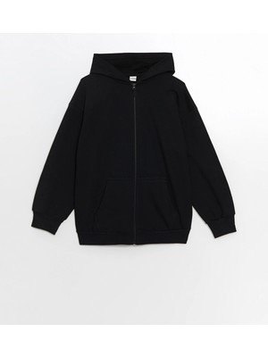 Lc Waikiki Yeni Sezon Kapüşonlu Kız Çocuk Fermuarlı Sweatshirt