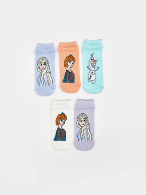 Lc Waikiki Yeni Sezon Elsa Desenli Kız Çocuk Patik Çorap 5'li