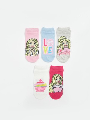 Lc Waikiki Yeni Sezon Barbie Desenli Kız Çocuk Patik Çorap 5'li