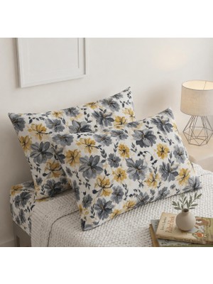 Voddi Lavanta Desen'li | 2 Adet | Fermuarlı | 50X70 cm Yastık Kılıfı | Pamuklu