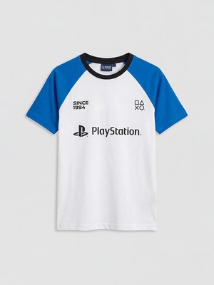 Lc Waikiki Yeni Sezon Bisiklet Yaka Playstation Baskılı Erkek Çocuk Tişört