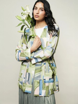 Lc Waikiki Yeni Sezon Şal Yaka Desenli Oversize Kadın Kimono