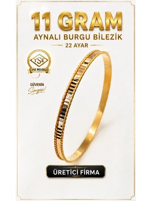 Aks Gold 22 Ayar (11 Gram) Aynalı Burgu Ajda Bilezik Gold Altın Bilezik Düğün Nişan