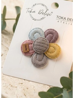 Toka Delisi Bebekler Için Pembe Mavi Mor Çiçek Figürlü Mavi Sarı Pembe Saçsız Bebek Tokası