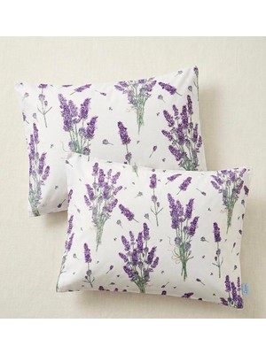 Voddi Lavanta Desen'li | 2 Adet | Fermuarlı | 50X70 cm Yastık Kılıfı | Pamuklu