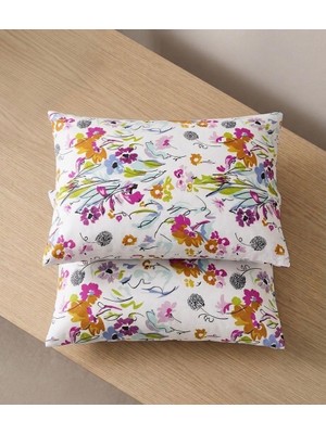 Voddi Lavanta Desen'li | 2 Adet | Fermuarlı | 50X70 cm Yastık Kılıfı | Pamuklu