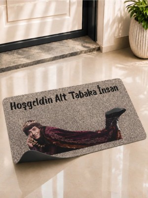 Bert Hoşgeldin Alt Tabaka  Dijital Baskılı Pvc Kaymaz Tabanlı Modern Kapı Önü Paspası – Şık ve Dekoratif Giriş Matı