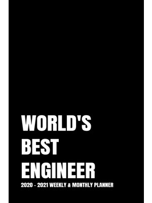 Rota Style World's Best Engineer Planner: 2-Year 2020 - 2021 Black Productivity Journal Daily / Weekly Monthly