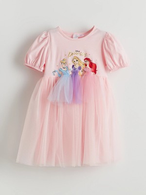Lc Waikiki Yeni Sezon Cinderella Baskılı Kız Çocuk Tüllü Elbise