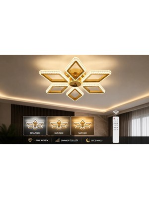 Marsel Lighting PRİZMA 6lı LED Avize 3 Renk LED Secenekli Salon Oturma Odası Avize