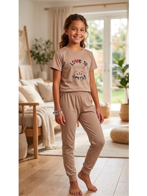 Sleeproom Kız Çocuk Love To Krem Eşofman Takımı