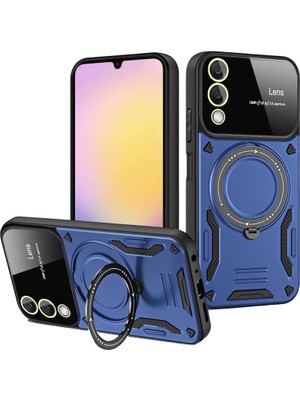 Najmaddin Mep Samsung Galaxy S25 Edge Kılıf Joy Lens Standlı Kapak - Lacivert Najmaddin