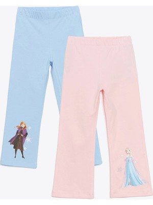 Lc Waikiki Yeni Sezon Beli Lastikli Elsa Baskılı Tayt Pantolon 2'li