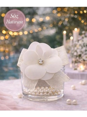 Burc Design Gift Beyaz Ortanca Inci Detaylı Kolonya Cam Şişe Hediyelik – Nikah, Nişan, Düğün, Söz 10 Adet