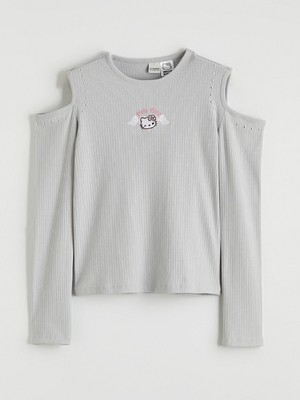 Lc Waikiki Yeni Sezon Bisiklet Yaka Hello Kitty Nakışlı Kız Çocuk Sweatshirt