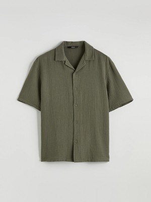 Lc Waikiki Yeni Sezon Loose Fit Resort Yaka Müslin Erkek Gömlek