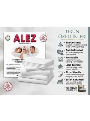 Lider Magnesia Alez Sıvı Gecirmez Tek Kişlik 100 x 200 cm Yatak Koruyucu
