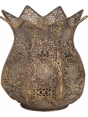 Paşabahçe Lotus Metal Mumluk, Dekoratif Yapay Buket, Şık Tasarım, Salon ve Ofis Için Ideal, Solmaz Renk