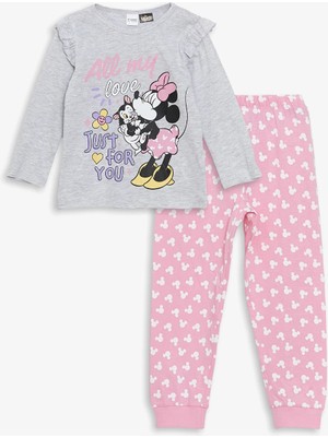 Lc Waikiki Yeni Sezon Bisiklet Yaka Minnie Mouse Baskılı Kız Çocuk Pijama Takımı