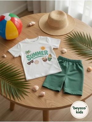 Beyzco Kids Erkek Bebek Yazlık Summer Baskılı Alt Üst Takım