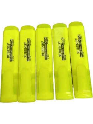 Rubenis RF-315 Sarı Fosforlu Kalem Hi-Lighting Pen Yüksek Kalite 5'li Set