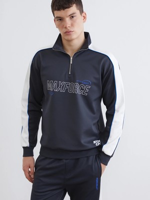 Lc Waikiki Yeni Sezon Dik Yaka Baskılı Erkek Kalın Sweatshirt