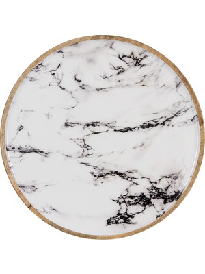 Paşabahçe Marble Ahşap Dekoratif Tabak L, Sunum, Şık Tasarım