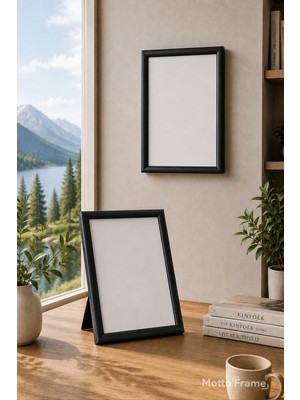 15X21 (A5) Plastik Fotoğraf Çerçevesi Şeffaf Pvc Korumalı Arkalık Ayaklıklı Poster Resim Belge Sertifika Çerçevesi