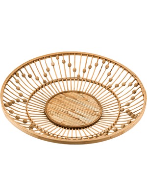 Paşabahçe Naturel Bambu Dekoratif Tabak L, Sunum, Şık Tasarım