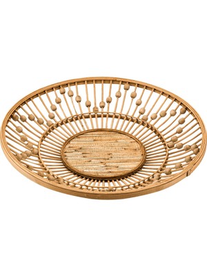 Paşabahçe Naturel Bambu Dekoratif Tabak M, Sunum, Şık Tasarım