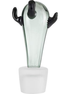 Paşabahçe Kaktüs Obje 24 cm Füme Yeşil, Şık Dekorasyon, Hediyelik