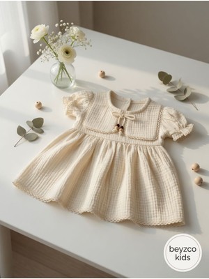 Beyzco Kids Kız Bebek Geniş Yaka Elbise