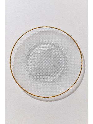 Paşabahçe Buzlu Cam Supla Altın 34 Cm, Şık Sunum, Sofra Aksesuarı