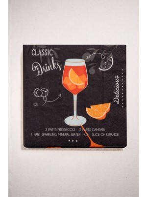 Paşabahçe Aperole Black 20'li Peçete 24X24, Şık Sofra Aksesuarı