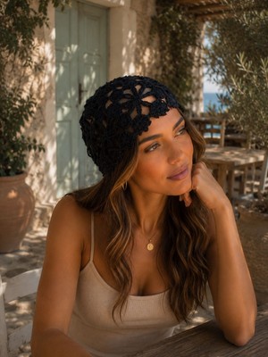Aydın Şapkacınız Kadın Yazlık Örme Şapka – Bohem Saç Filesi Bandana | Plaj, Tatil ve Günlük Kullanım Saç Aksesuarı