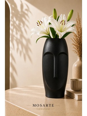 Mosarte Stoneface Series Minimalist Soyut Yüz Vazo / Heykel – Modern Dekoratif Obje