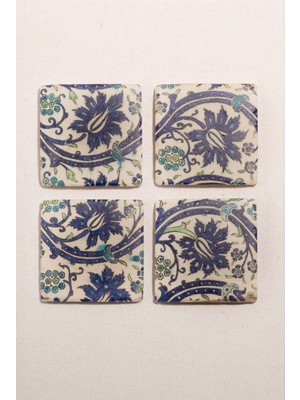 Paşabahçe Iznik Hatai Bardak Altlığı, Set, Sofra Aksesuarı